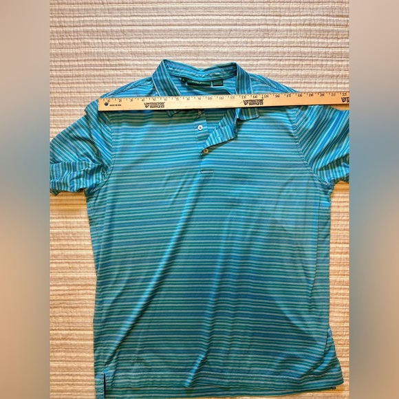 Bobby Jones Blue Striped Golf Polo Shirt Men’s Size L 100% Cotton Short Sleeve - Picture 4 of 7